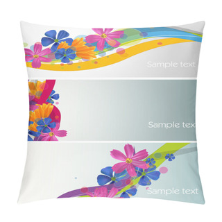 Personality  Flowers Banner Vector Illustration   Pillow Covers