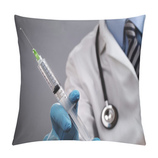Personality  Doctor With Syringe And Stethoscope Pillow Covers