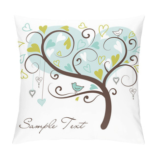 Personality  Love Tree Made Of Hearts Pillow Covers