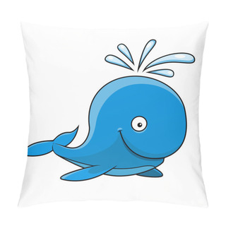 Personality  Happy Little Blue Cartoon Whale Pillow Covers