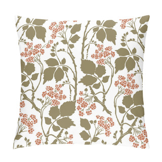 Personality  Seamless Art Deco Vintage Pattern Sprigs And Berries Pillow Covers