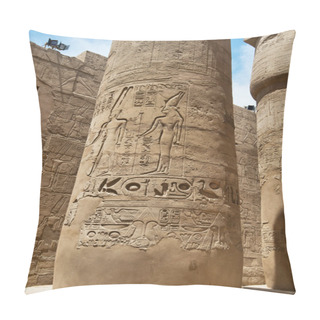 Personality  The Great Hypostyle Hall Of The Temple Of Karnak. Luxor, Egypt. Pillow Covers