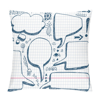 Personality  Hand Drawn Speech And Thought Bubbles Pillow Covers