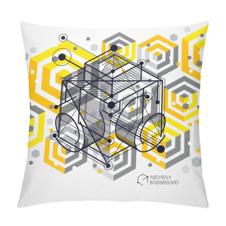 Personality  Template 3D Yellow Design Layout For Brochure , Flyer , Poster,  Pillow Covers