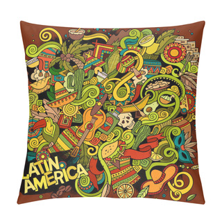 Personality  Cartoon Hand-drawn Doodles Latin American Illustration Pillow Covers
