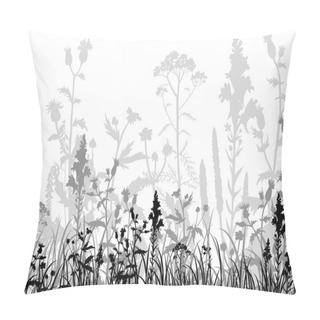 Personality Silhouettes Of Flowers And Grass Pillow Covers