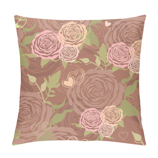 Personality  Vector Pastel Floral Seamless Pattern With Flower Roses Pillow Covers
