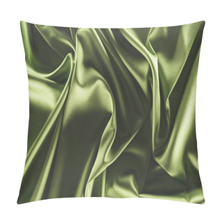 Personality  Close Up View Of Elegant Green Silk Cloth As Backdrop Pillow Covers