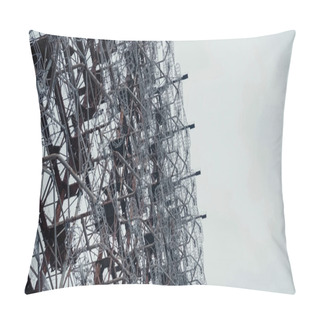 Personality  Low Angle View Of Chernobyl Telecommunication Station Against Grey Sky Pillow Covers