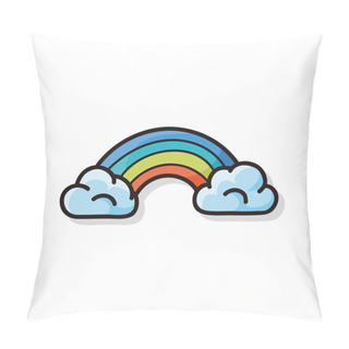 Personality Rainbow Doodle Pillow Covers