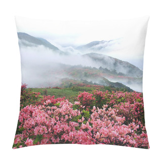 Personality  Spring Misty Mountain Peach Flowers Pillow Covers