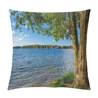Personality  Ukiel Lake And Sailboats In Olsztyn - Warmia And Mazury, Poland, Europe Pillow Covers