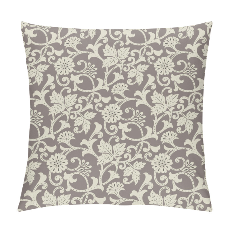 Personality  Seamless vintage monochrome floral pattern pillow covers