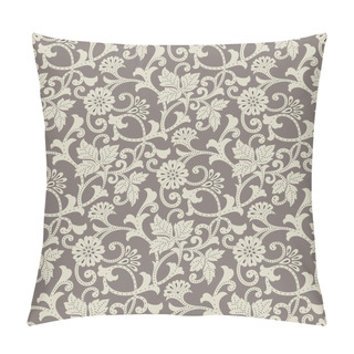 Personality  Seamless Vintage Monochrome Floral Pattern Pillow Covers