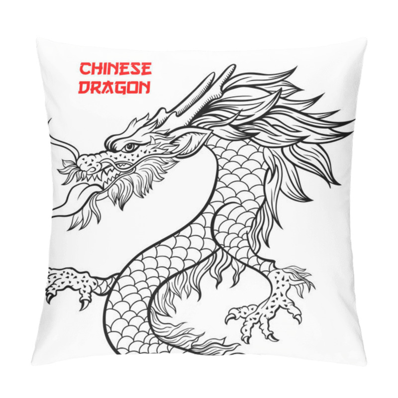 Personality  Chinese dragon hand drawn contour drawing pillow covers