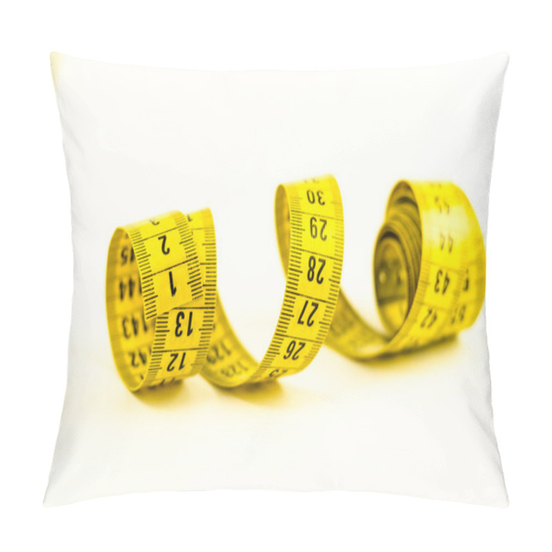 Personality  Tape Measurement Over White Pillow Covers