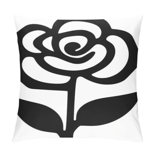 Personality  Flower - Black And White Isolated Icon - Vector Illustration Pillow Covers