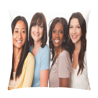 Personality  Diverse Group Of Women Talking And Laughing. Pillow Covers