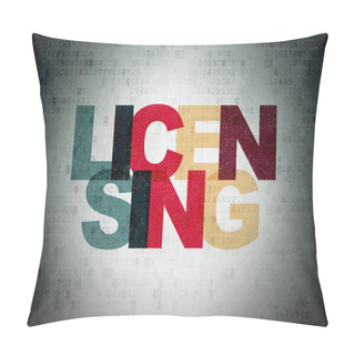 Personality  Law Concept: Licensing On Digital Paper Background Pillow Covers