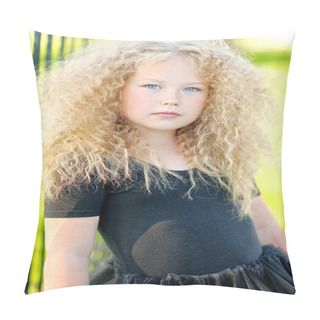 Personality  Portrait Of A Beautiful Fashion Little Girl Pillow Covers