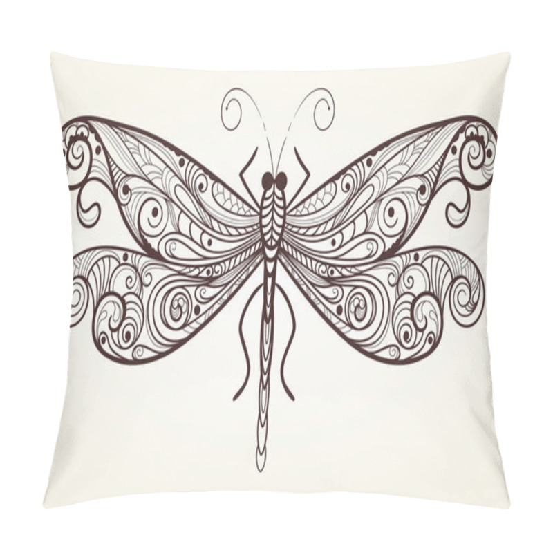 Personality  vector dragonfly with unique pattern pillow covers