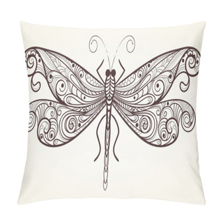 Personality  Vector Dragonfly With Unique Pattern Pillow Covers