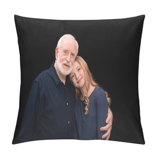 Personality  Grandfather And Granddaughter Hugging Pillow Covers