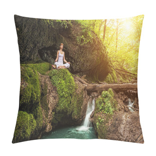 Personality  Woman Practices Yoga Pillow Covers