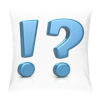 Personality  Blue Exclamation Mark And Question Mark Icon 3d Illustration Pillow Covers