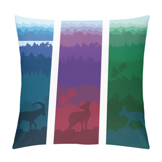 Personality  Wild Animals Vertical Banners Pillow Covers