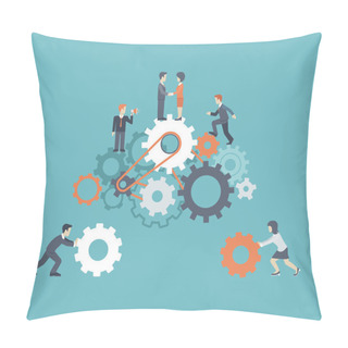 Personality  Flat Style Modern Teamwork Pillow Covers