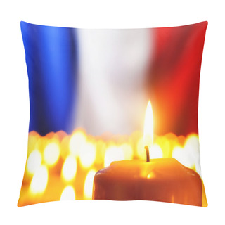 Personality  Candles In Front Of The France Flag Pillow Covers