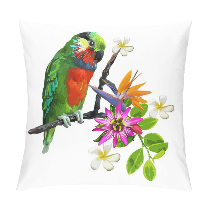 Personality  exotic birds and beautiful flowers pillow covers