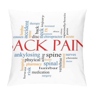 Personality  Back Pain Word Cloud Concept Pillow Covers