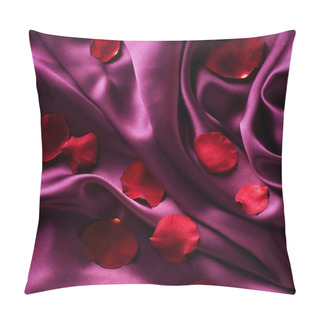 Personality  Red Silk And Rose Petals Pillow Covers