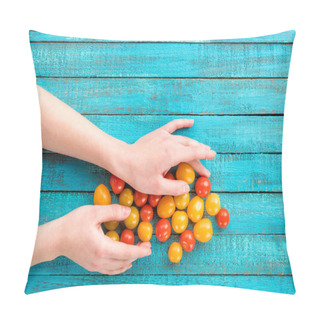 Personality  Hands Holding Cherry-tomatoes Pillow Covers