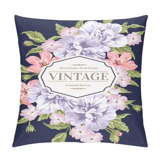 Personality  Invitation With Colorful Flowers. Pillow Covers