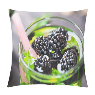 Personality  Cocktail With Blackberry And  Lemon Pillow Covers