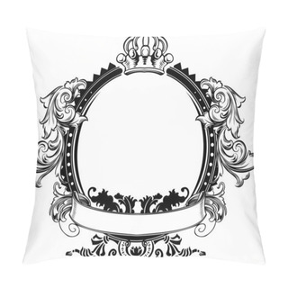 Personality  One Color Crown Vintage Ornate Curves Sign Pillow Covers