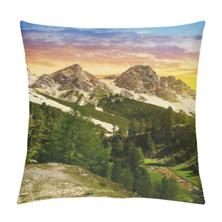 Personality  Mountain Landscape In Fanes Nature Park Pillow Covers