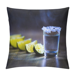 Personality  Tequila In Shot Glasses With Lime And Salt Pillow Covers