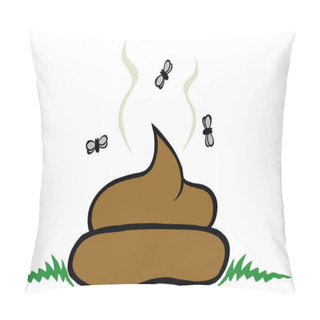 Personality  Brown Poop With Fly Pillow Covers