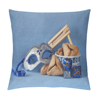 Personality  Purim Celebration Concept (jewish Carnival Holiday). Selective Focus Pillow Covers