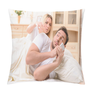 Personality  Husband And Wife Lying In Bed Pillow Covers