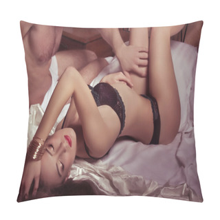Personality  Portrait Of Happy Loving Couple Pillow Covers