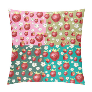 Personality  Strawberries Banner Vector Illustration   Pillow Covers