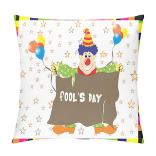 Personality  Funky Background With Joker, Balloons Pillow Covers