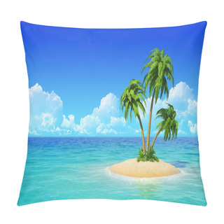 Personality  Tropical Island With Palms. Pillow Covers