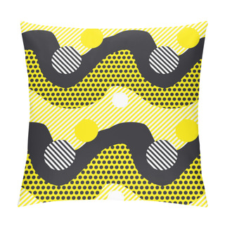 Personality  Yellow Abstract Geometry Pattern. Modern Seamless Motif. Vector  Pillow Covers