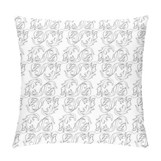 Personality  Vector Golden Monogram Floral Ornament. Black And White Engraved Ink Art. Seamless Background Pattern. Pillow Covers